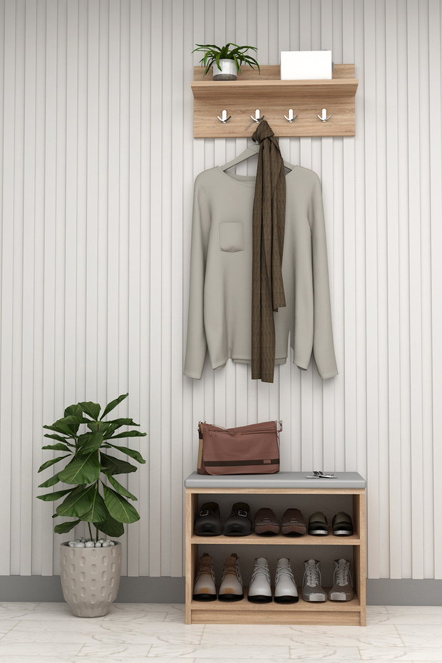 Puflu Ayakkabılık ve Askılık A-33 - 1