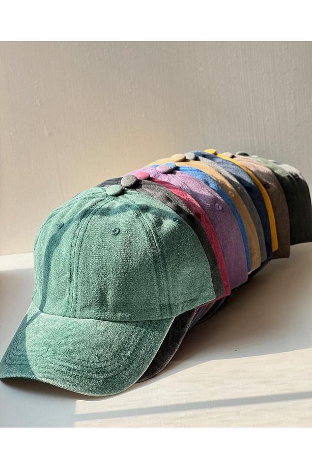 Kadın Günlük Şapka Eskitme Detaylı Yıkamalı Pamuklu Premium Vintage Şapka - 6