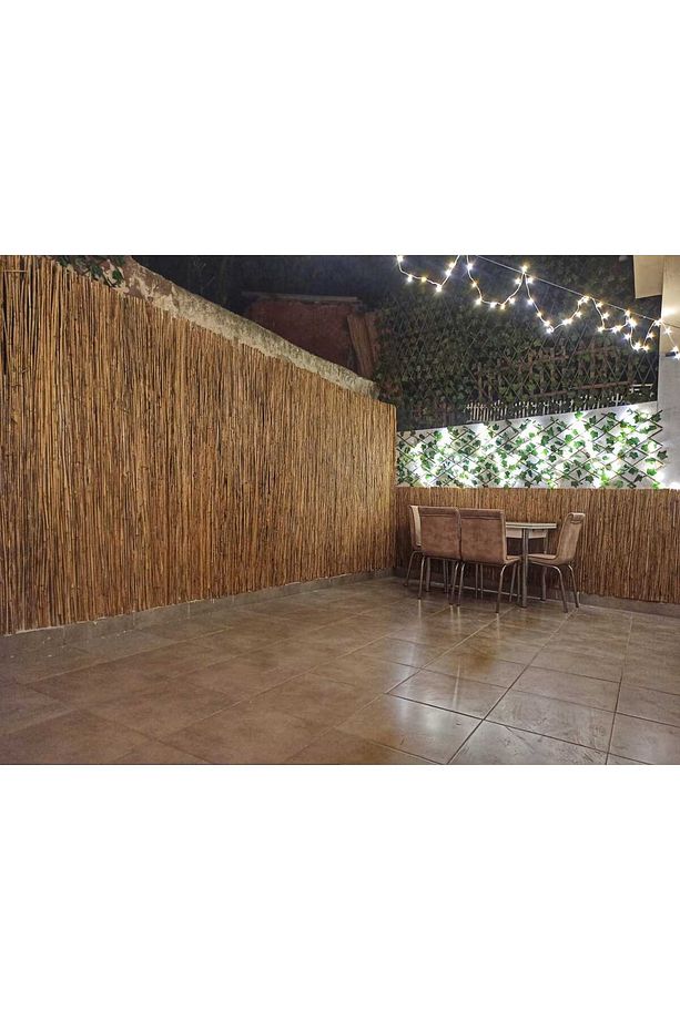 1 Metre Yükseklik X 2 Metre Genişlik Bambu Kamış Hasır Çit Dekoratif Bahçe Balkon ve Duvar Çiti . - 2