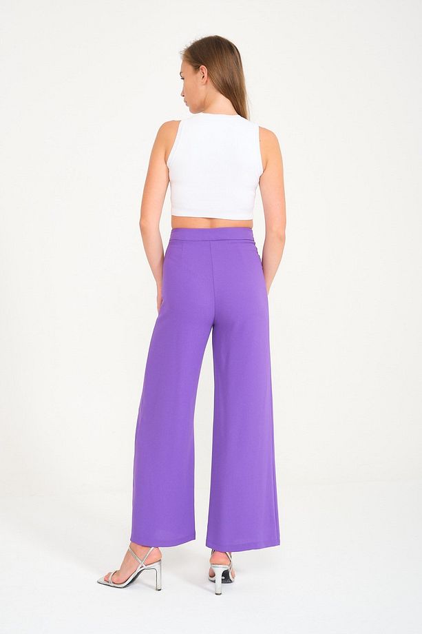 Mor Krep Bol Pantolon 5200 - 5