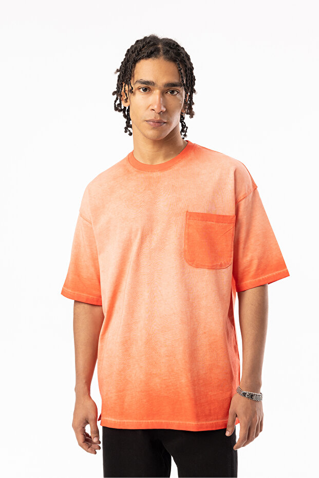 30/2 Thick Single Jersey Washed Fabric Pocket Men's Overfit T-Shirt, Men's T-Shirt