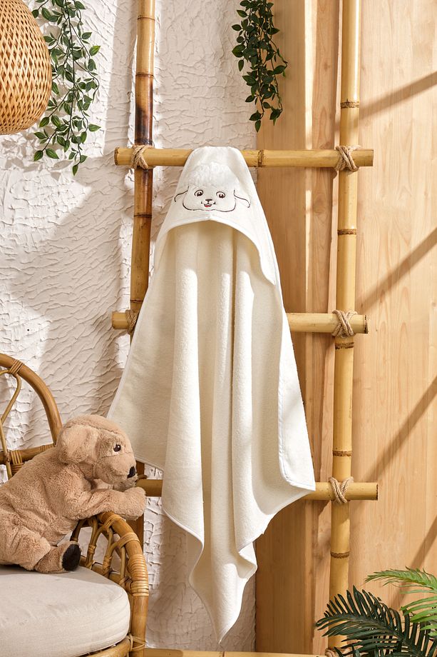 Bebek Havlusu KUZU Temalı - %100 Pamuk, Kapüşonlu, Unisex, Yumuşak ve Su Emici - 1