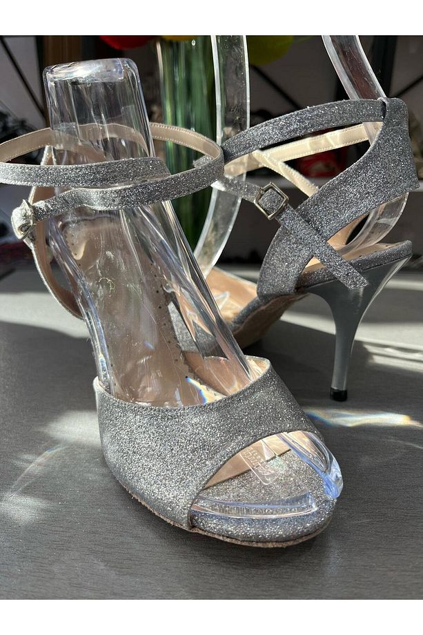 LAME SİMLİ KELEBEK MODEL KADIN TANGO-DANS VE SALON AYAKKABISI 8,5 CM(13PONT)TOPUK BOYUNDA ENMODAMODE - 2