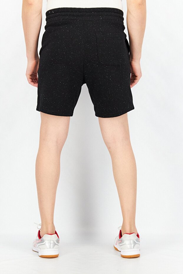 Men Microdot Print Drawstring Basic Short, Black - 3