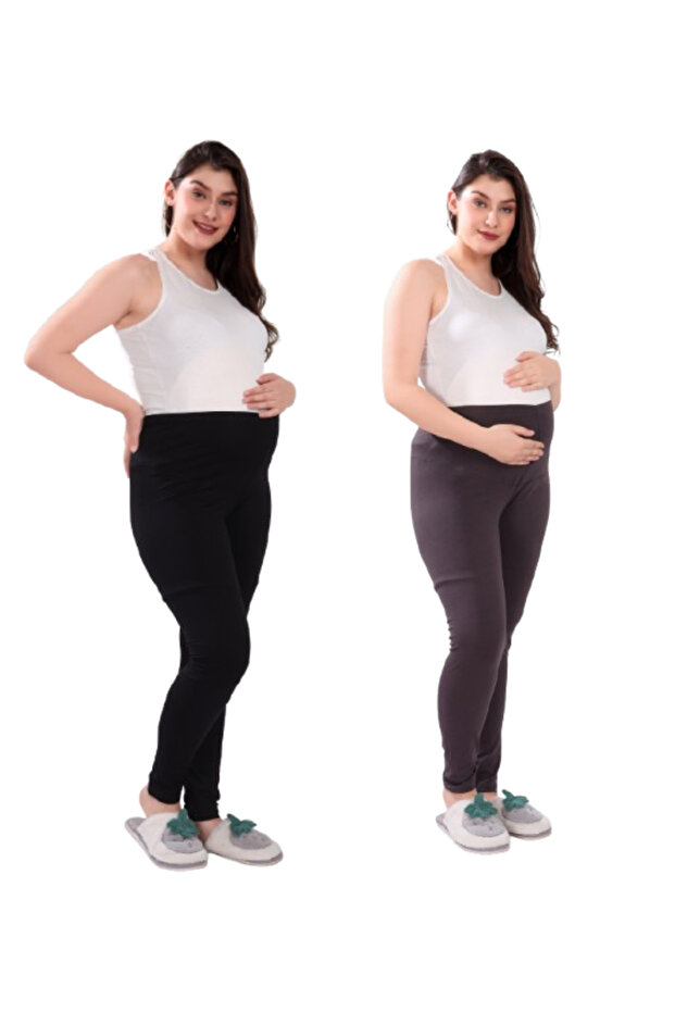Pack of 2 Viscose Solid High GRaist Maternity Leggings