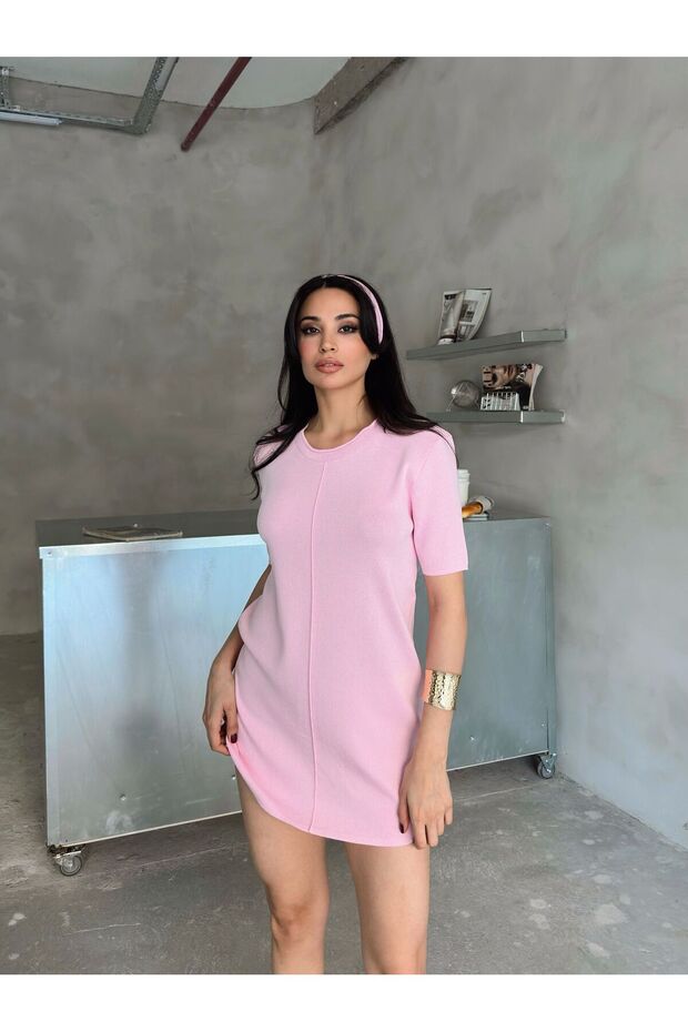 فستان قصير ناعم بخيط بارد - 4