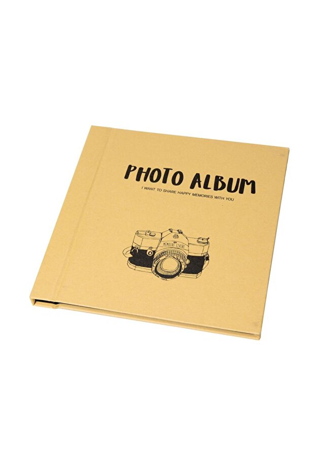 36 Sheets Adhesive Camera Themed Photo Album - 24X24Cm
