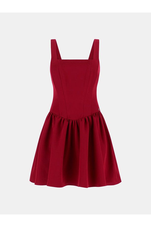 Kadın Kırmızı Fit And Flare Kısa Elbise - 5