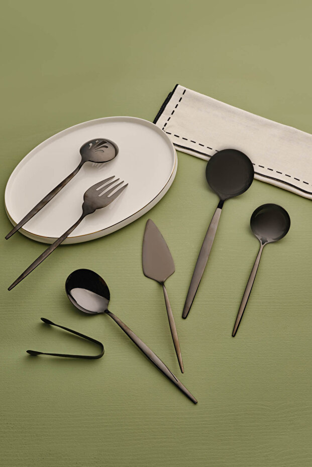 Orion 7 részes fekete tálalókészlet dobozban - 1