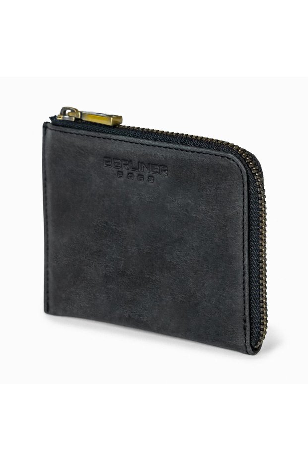 Mark Leather Coin Purse Unisex Mini Wallet Small Size Vintage