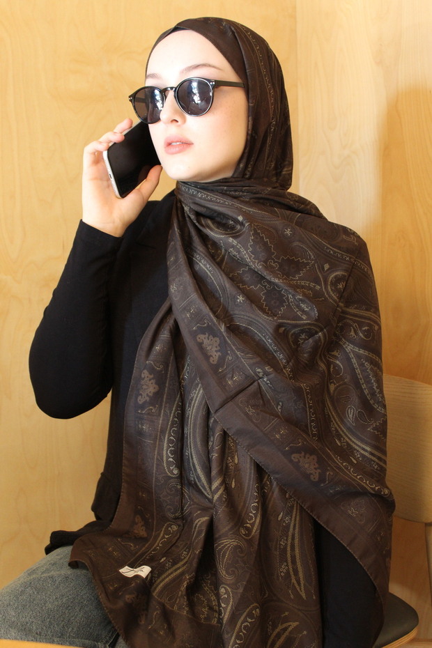 Retro Etnik Desen Soft Pamuk Şal - 3