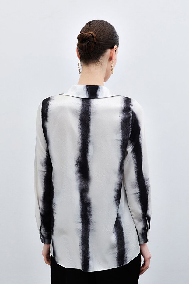 Patterned Classic Shirt - Black - 5