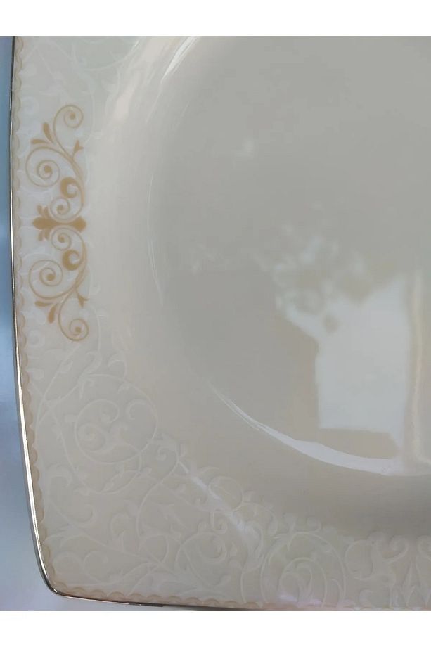 Krem Kare Bone Servis Tabağı 1 Adet - 4