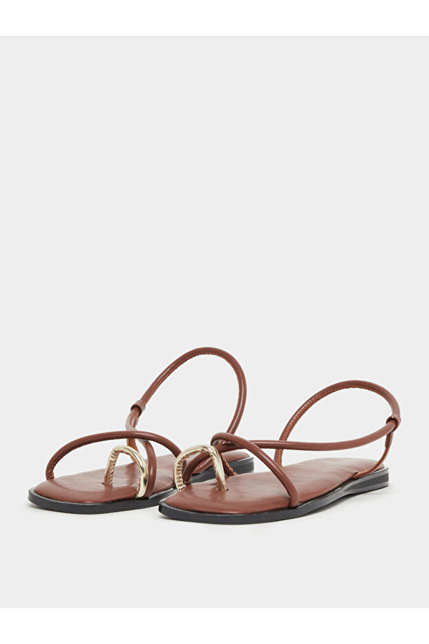 One Side Strap Flat Sandals - 2