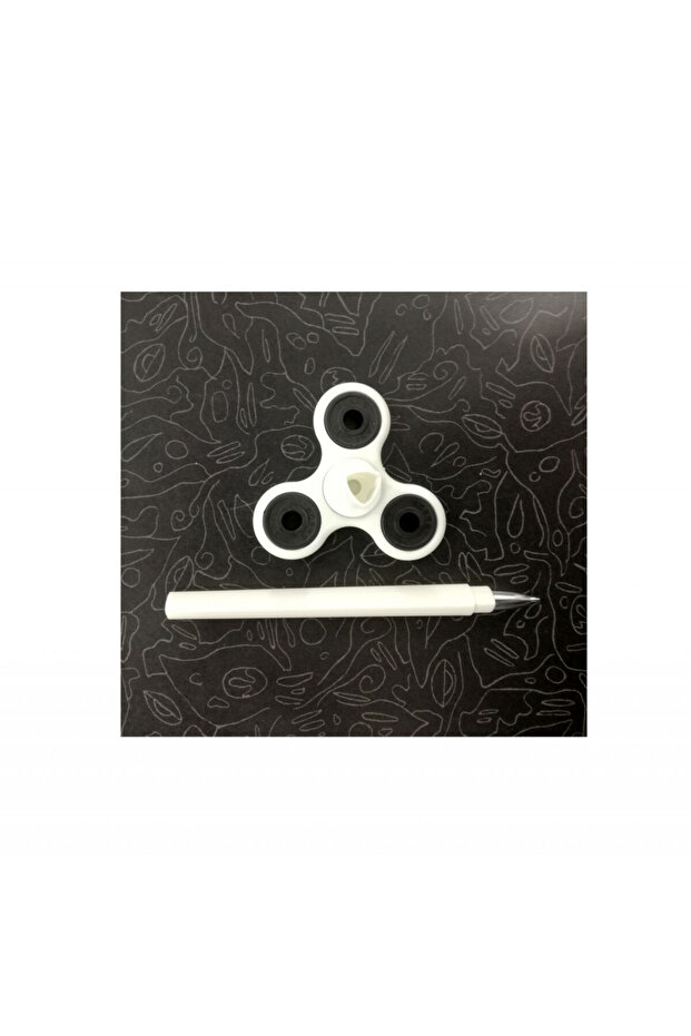 Fidget Spinner Pen, triangular, black paste, 16 cm, White - 2