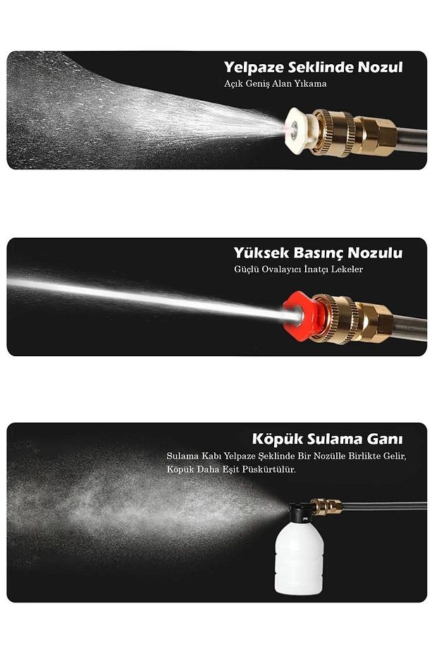 Araç Yıkama Şarjlı Ve Yüksek Basınçlı Oto Yıkama Makinesi Ve Sulama Tabanca Bahçe Yıkama - 4
