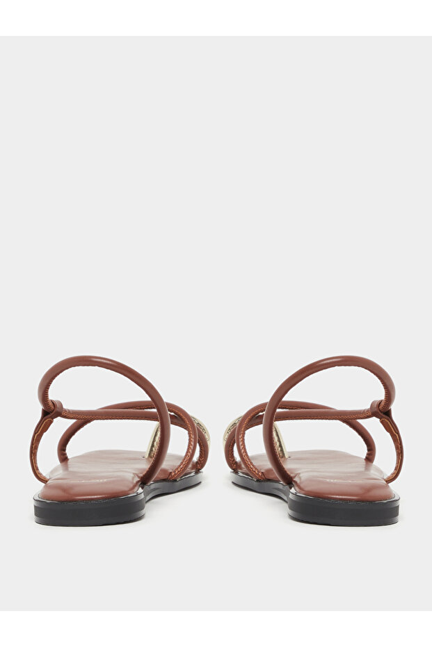 One Side Strap Flat Sandals - 4