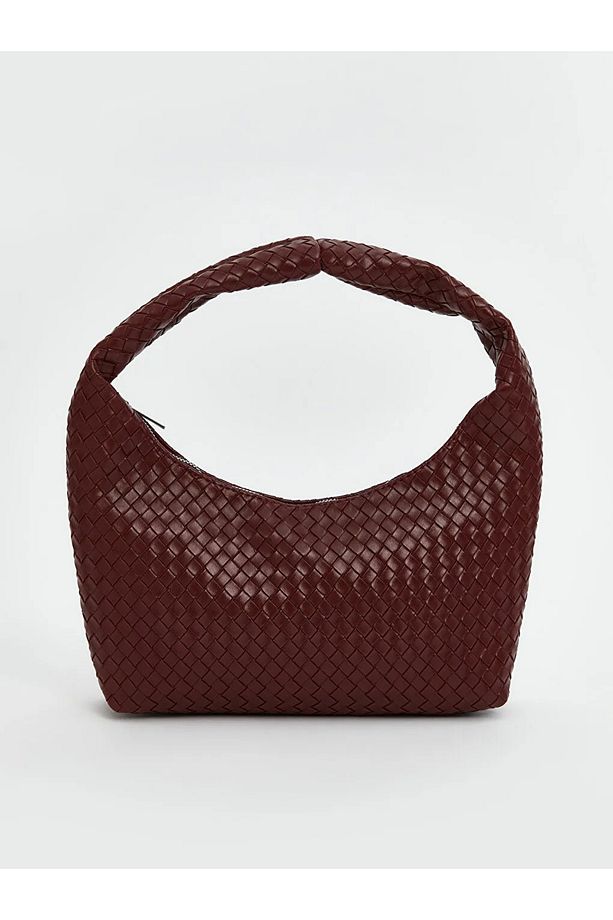 LCW ACCESSORIES Bordo Deri Görünümlü Kadın Omuz Çantası - 3