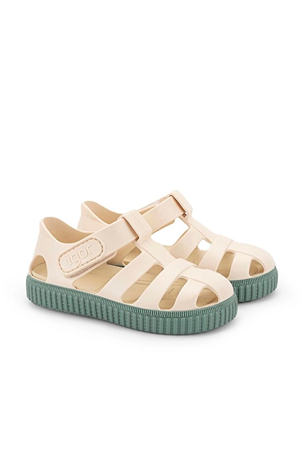 Igor Nico Marfil S10323 - Children's Sandals, Cream/Green, 384 Model