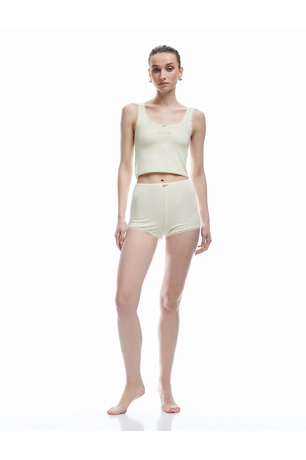 Modal Karışımlı Dantel Detaylı Şort Pijama Altı - 2