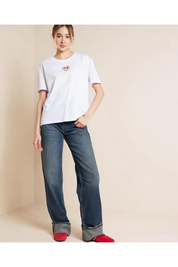 KALP PENCERE DETAY TAŞLI BASİC TSHİRT - 2