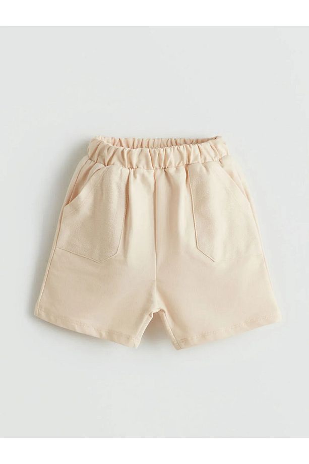 LCW baby Bej Beli Lastikli Basic Erkek Bebek Şort 3'lü - 2