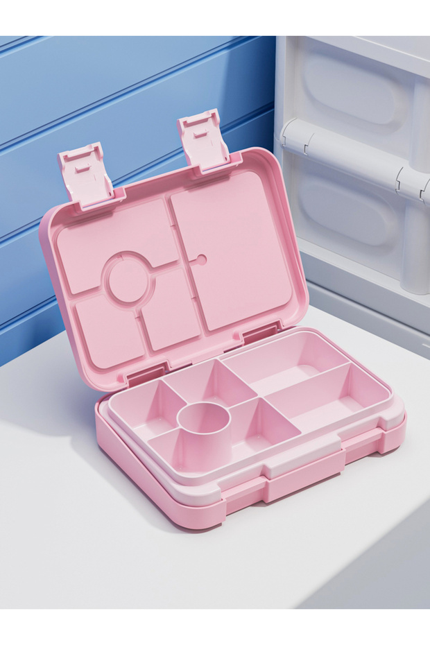 2 5 Pink 1100ml Lunch Box Microwavable Bento Box Halloween Interlayer Leakproof Storage Box Hermetic