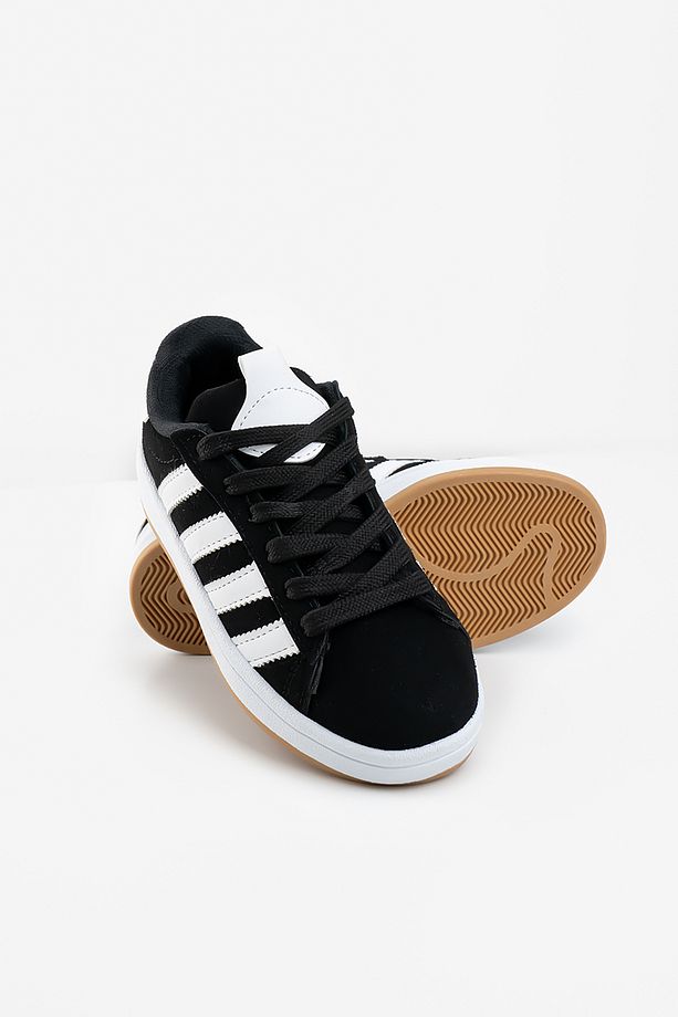 Çocuk Kız Erkek Siyah Beyaz Spor Ayakkabı Sneaker - 4