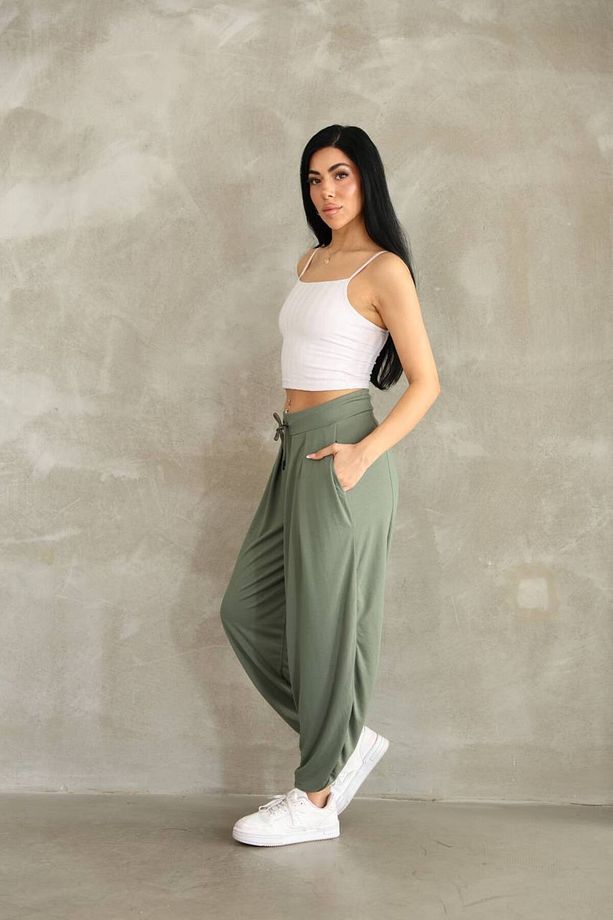 MODAL KUMAŞ YUMUŞAK DOKU ŞALVAR PANTOLON - 2