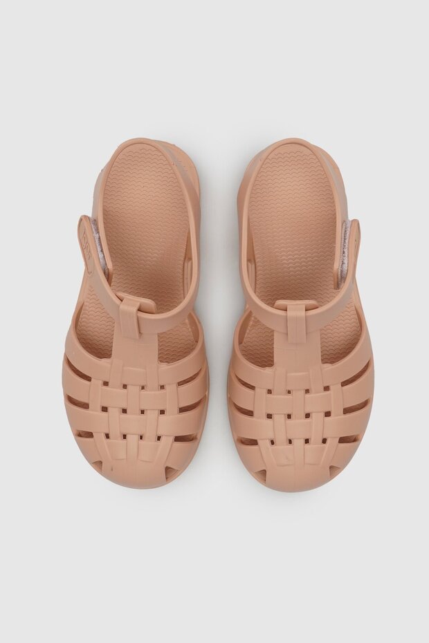 Bej Düz Sandalet - 5