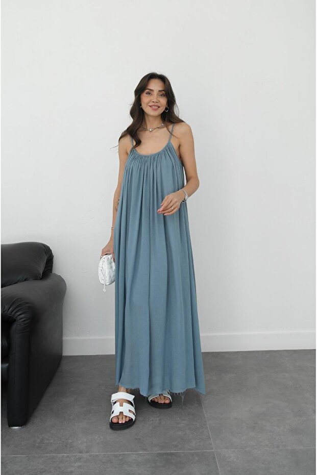 Hellblaues Santos-Trägerkleid - 4