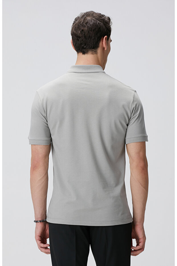 Gri Polo T-shirt - 5
