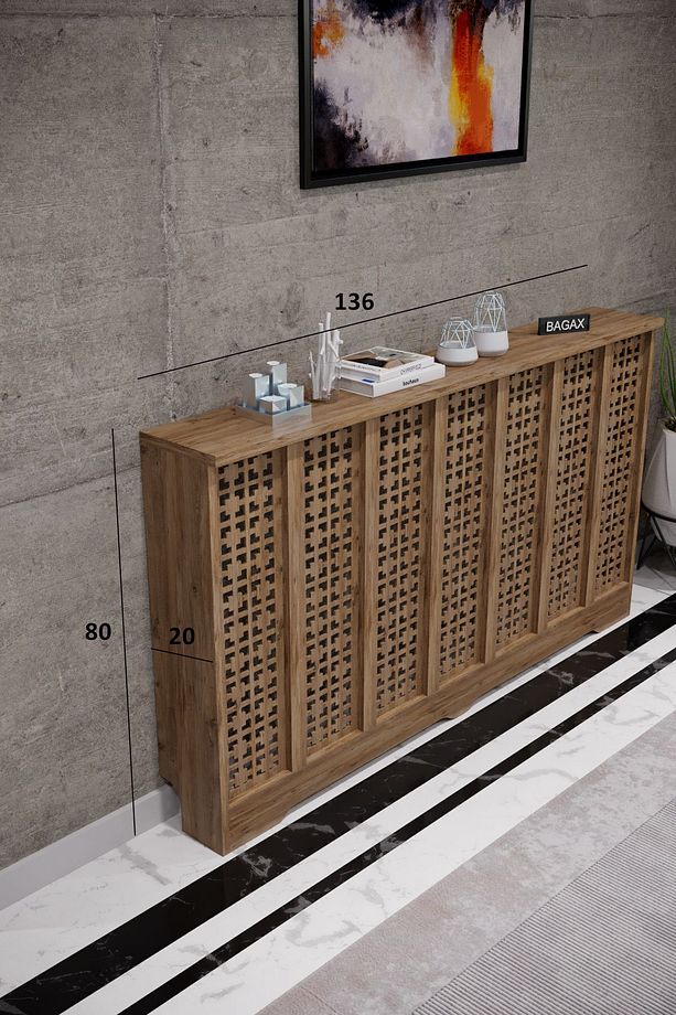 Truva Model, Çam Renk,iç Ölçü 136 Cm Dış Ölçü 140 Cm Petek Kaplama, Dresuar - 2