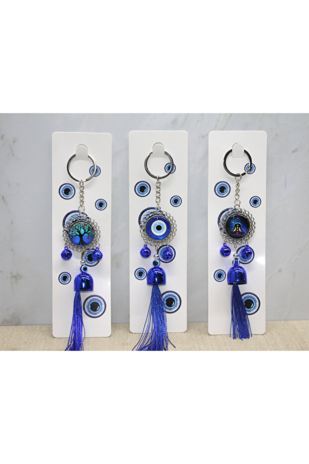 Metal Evil Eye Bead Keychain