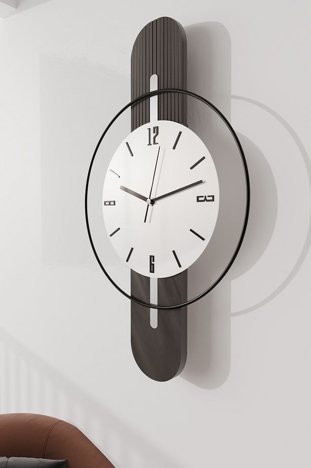 Antrasit Sahra Elegant Plus - AHŞAP Modern Dekoratif Duvar Saati - 1