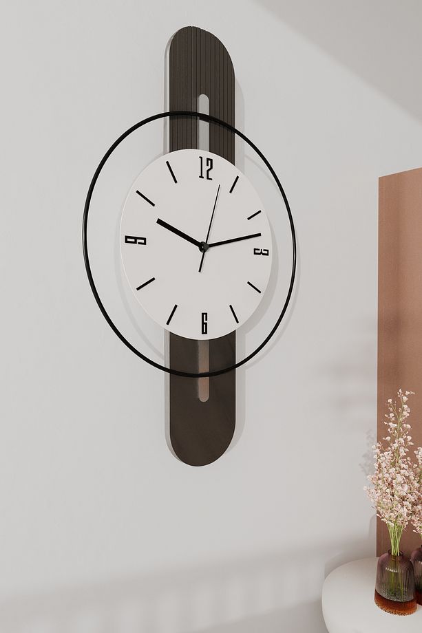 Antrasit Sahra Elegant Plus - AHŞAP Modern Dekoratif Duvar Saati - 4