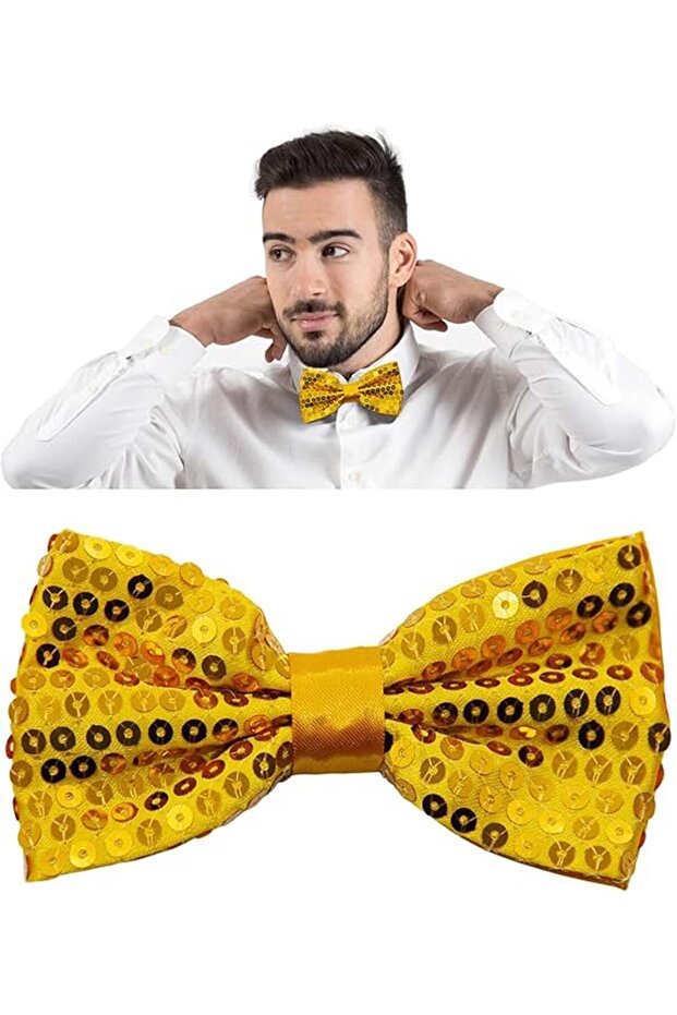 Altın Payetli Pullu Papyon - 3