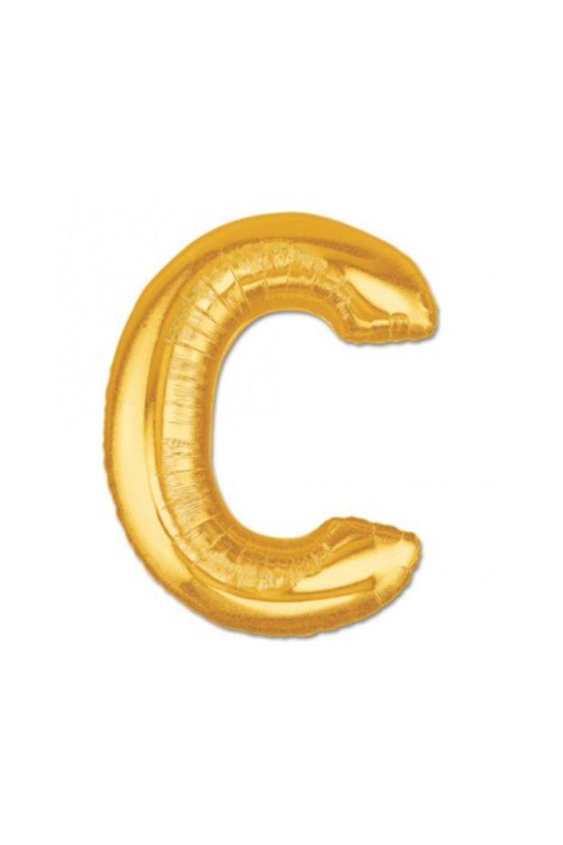بالون على شكل حرف C من رقائق الذهب الأصفر 1 متر