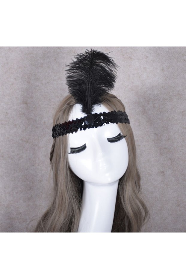 New Year's Hair Feather Hair Band Black Color