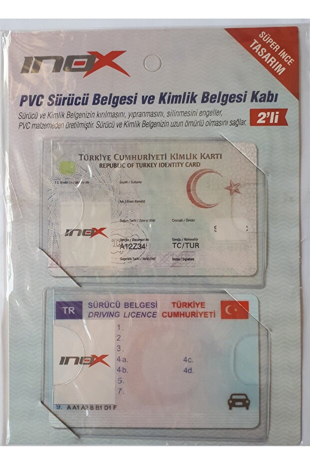 Kimlik-Banka Kartları ve Ehliyet Kabı 2 li Poşette 10 Poşetli Paket - 1