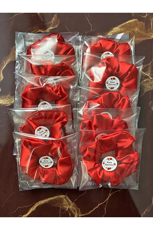 100-Piece Satin Red Buckle Henna-Bride Set Henna Souvenir Sticker Single Bag Red