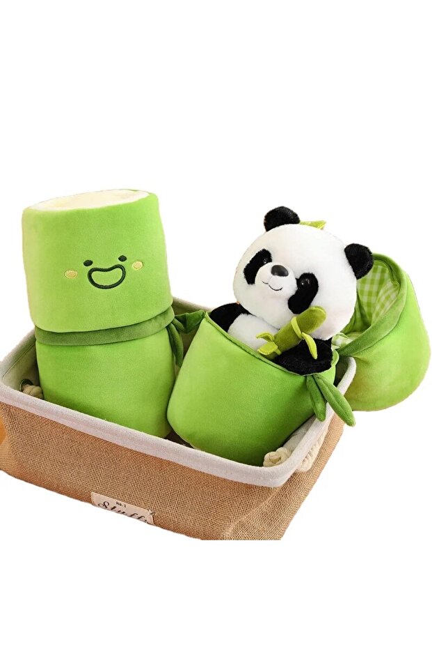 Peluş Panda Bambu Çantalı - 4