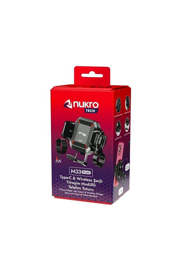 Nukro Tech M33 Plus Titreşim Modüllü Telefon Tutucu Kablosuz Ve Type-c Şarjlı - 4