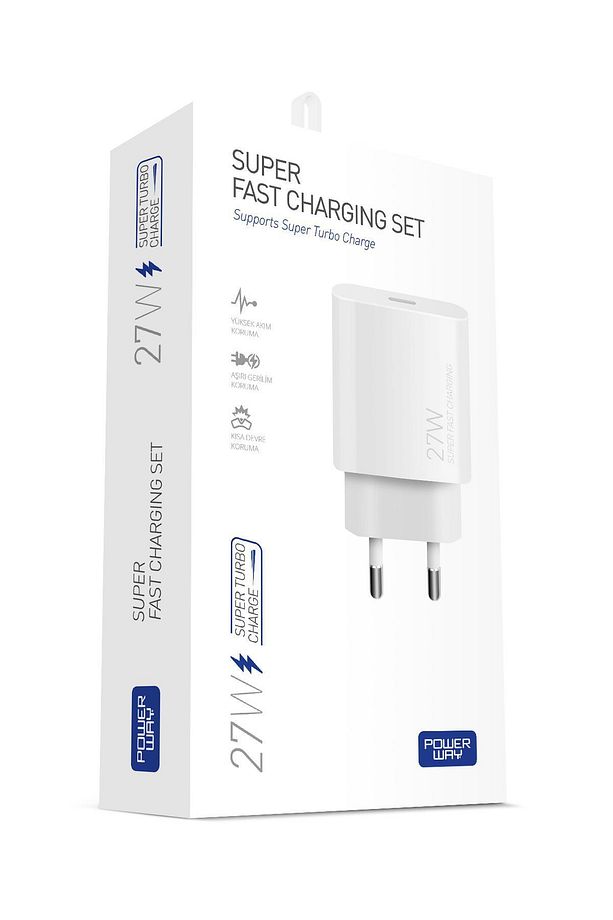 PD 27W Type-C QC 3.0 Süper Hızlı Şarj Aleti S25 Adaptör - 1