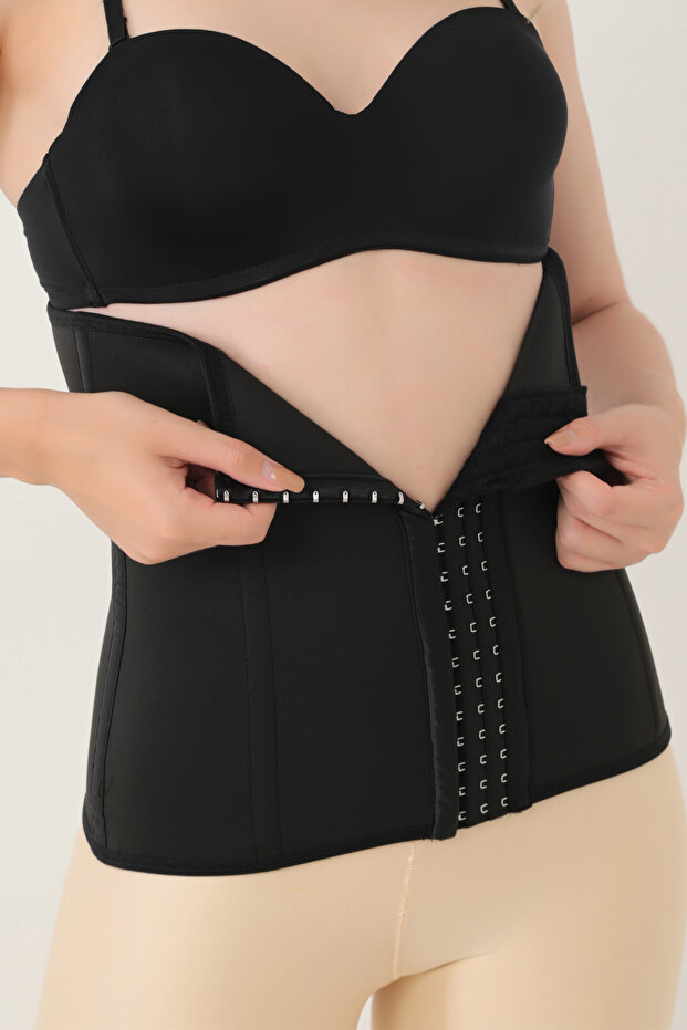 Black Latex Corset Firming Waist Supporter