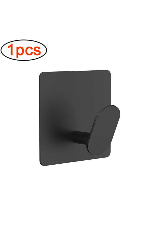 Black-1pcs 4/1pcs Stainless Steel Bathroom Robe Hooks Adhesive Wall Hook Towel holder Bathroom Kitch