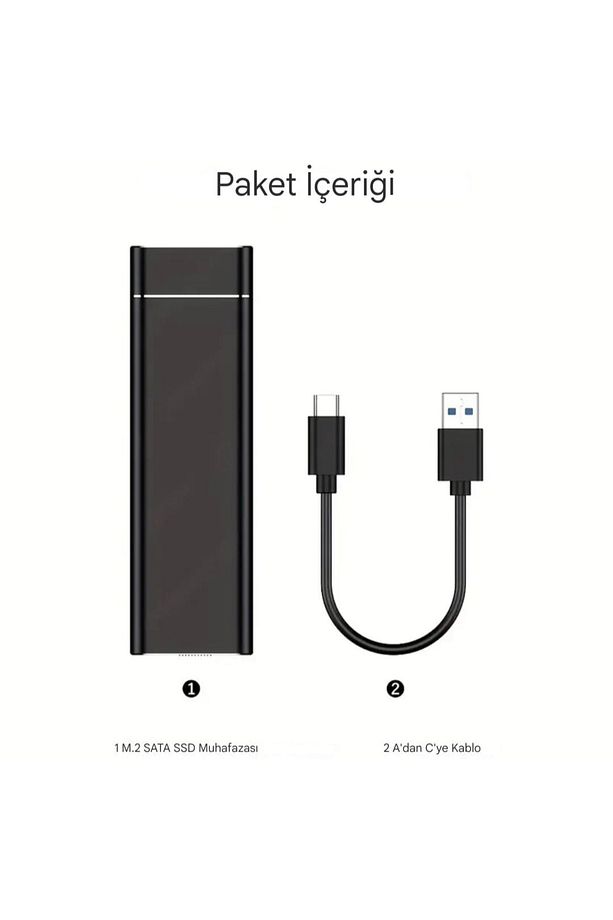Jeyi M.2 NGFF SATA Ssd Muhafazası 2230/2242/2260/2280 metal 5Gbps Yüksek Hızlı Veri Aktarımı - 3