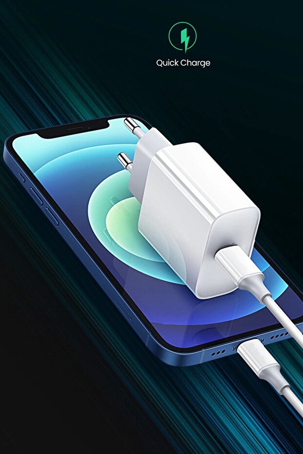 Yeni Nesil Android Iphone Uyumlu Çift Type-c Girişli Şarj Kablosu Ve Adaptör Başlığı Şarj Seti - 4