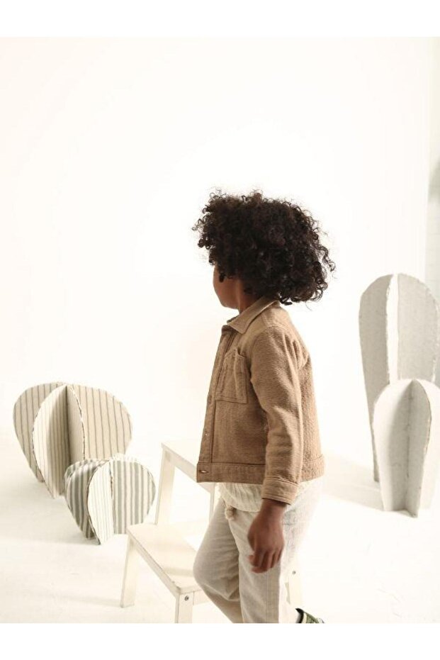 Boy's Cotton Pocket Buttoned Jacket - 4