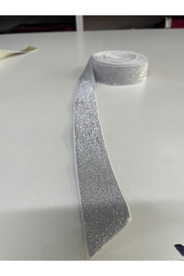 SİMLİ GÜMÜŞ 2.5 CM LASTİK 5 METRE - 2